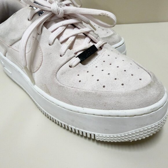 Nike Women's Air Force 1 Sage Suede Low Size 9.5 Barely Rose - AR5339 604 White - Picture 3 of 8